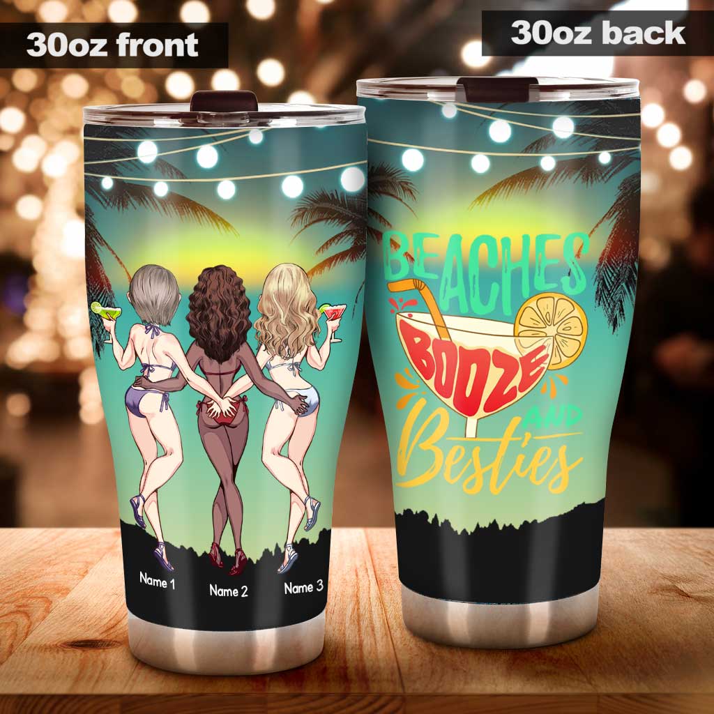 Plages, alcool et meilleures amies - Gobelet personnalisé pour meilleures amies