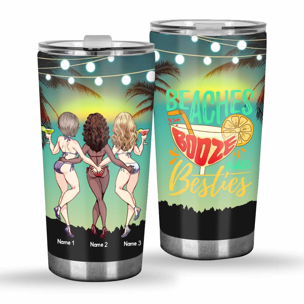 Plages, alcool et meilleures amies - Gobelet personnalisé pour meilleures amies