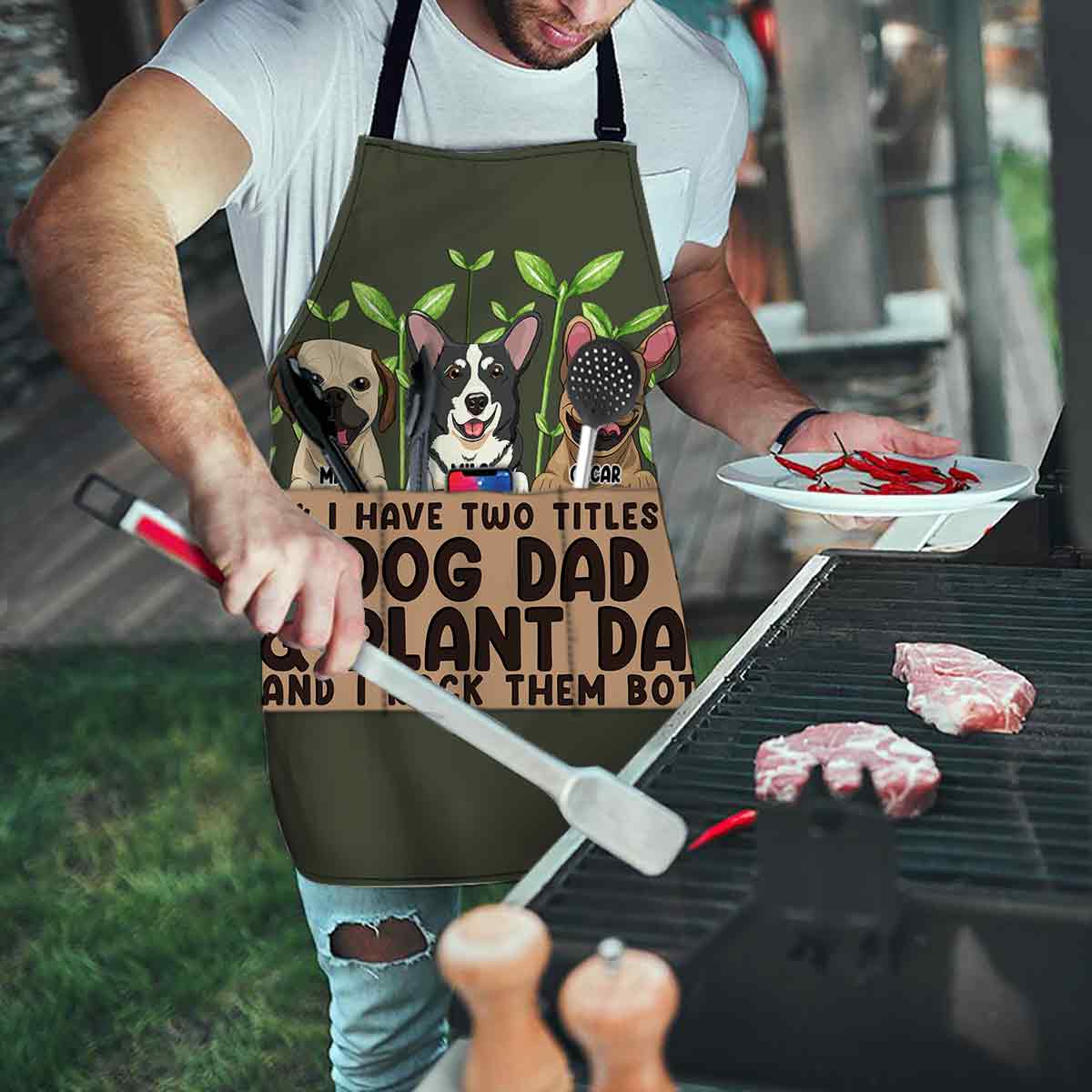 J'ai deux titres - Tablier de jardinage personnalisé