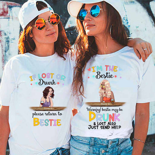 Si perdu ou ivre - T-shirt et sweat à capuche personnalisés pour meilleure amie