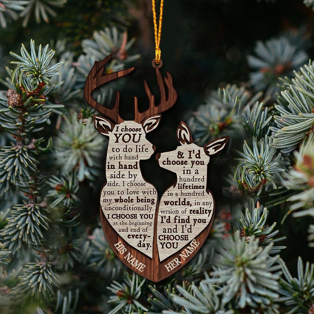 I Choose You - Personalized Christmas Hunting Ornament (Printed On Both Sides)