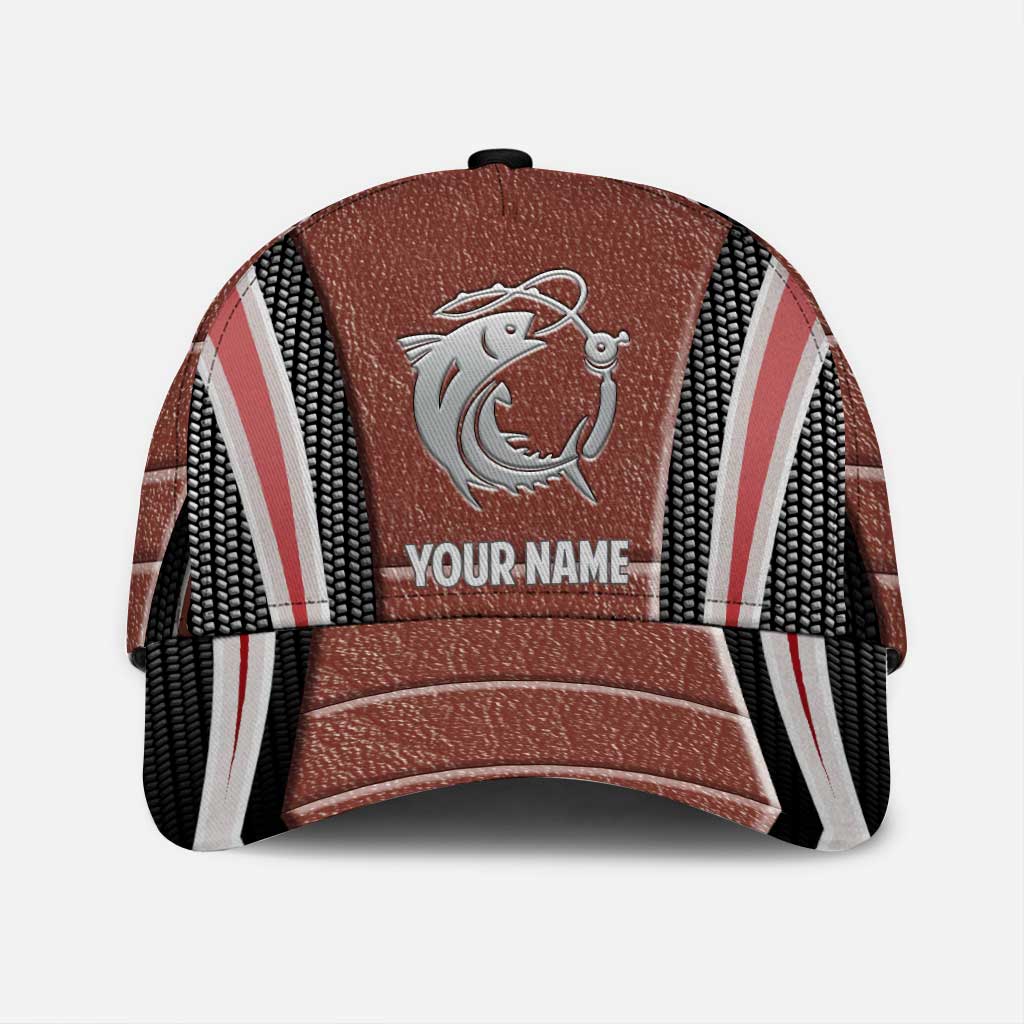 Love Fishing - Personalized Classic Cap With Metal Pattern Print