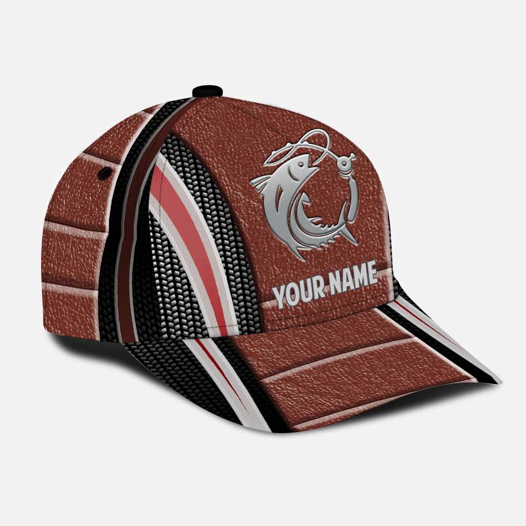 Love Fishing - Personalized Classic Cap With Metal Pattern Print