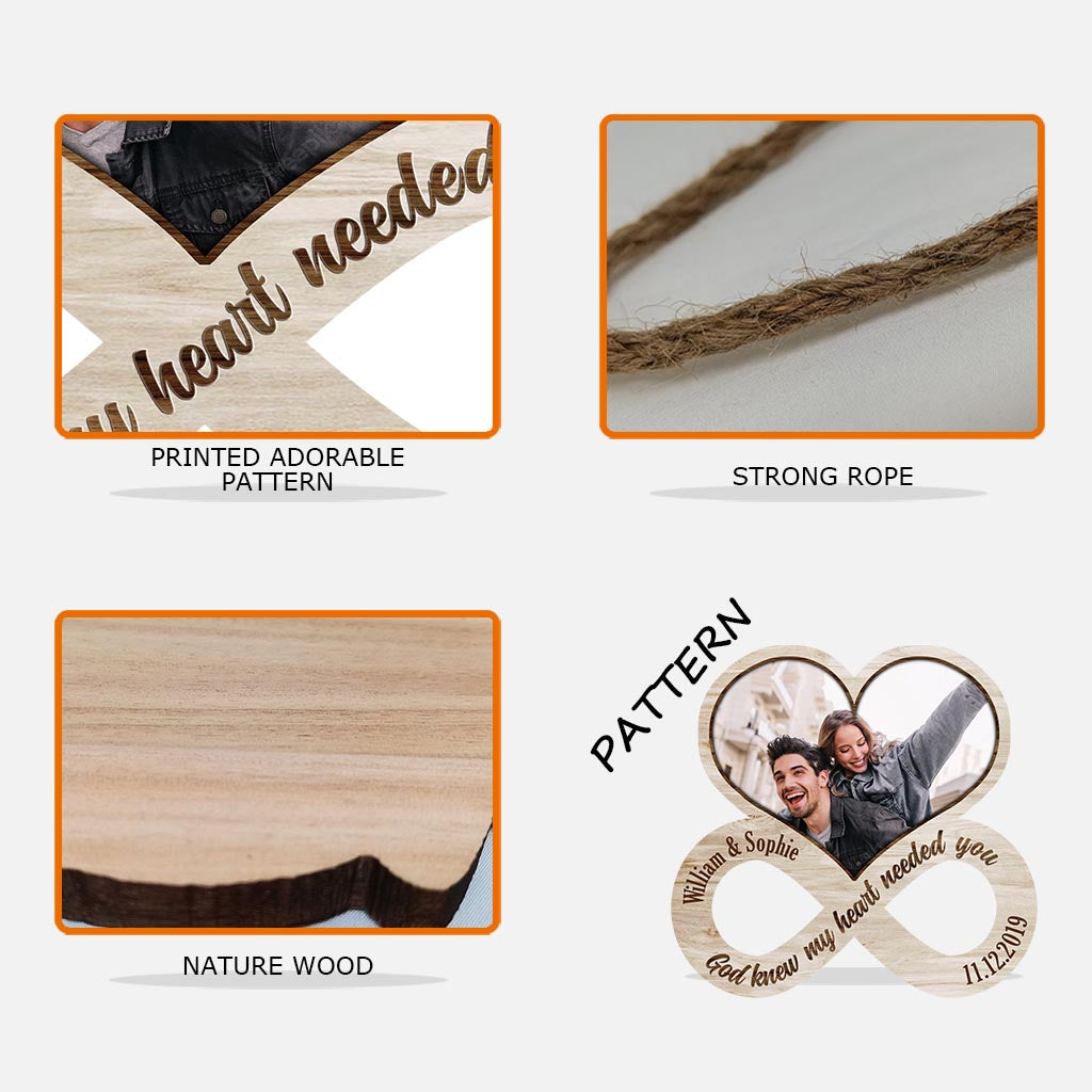 Dieu savait que mon cœur avait besoin de toi - Panneau en bois personnalisé pour couple