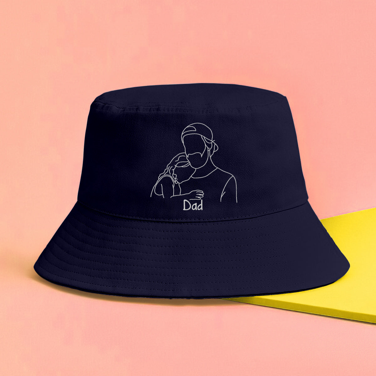 Custom Photo - Personalized Step Dad Embroidered Bucket Hat