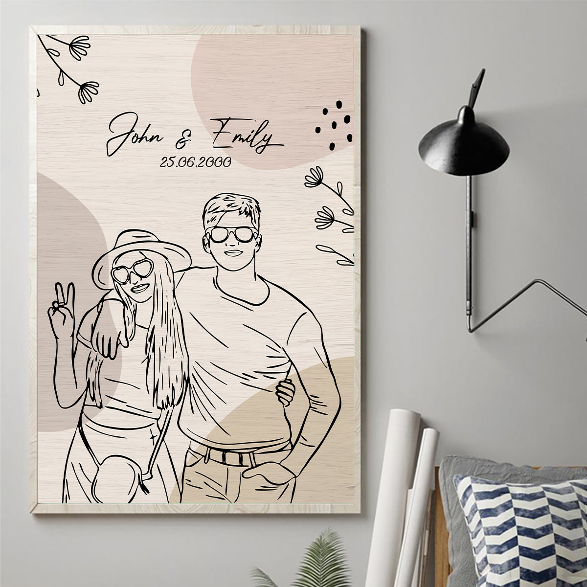 Chaque histoire d'amour est belle - Toile et affiche personnalisées pour couples