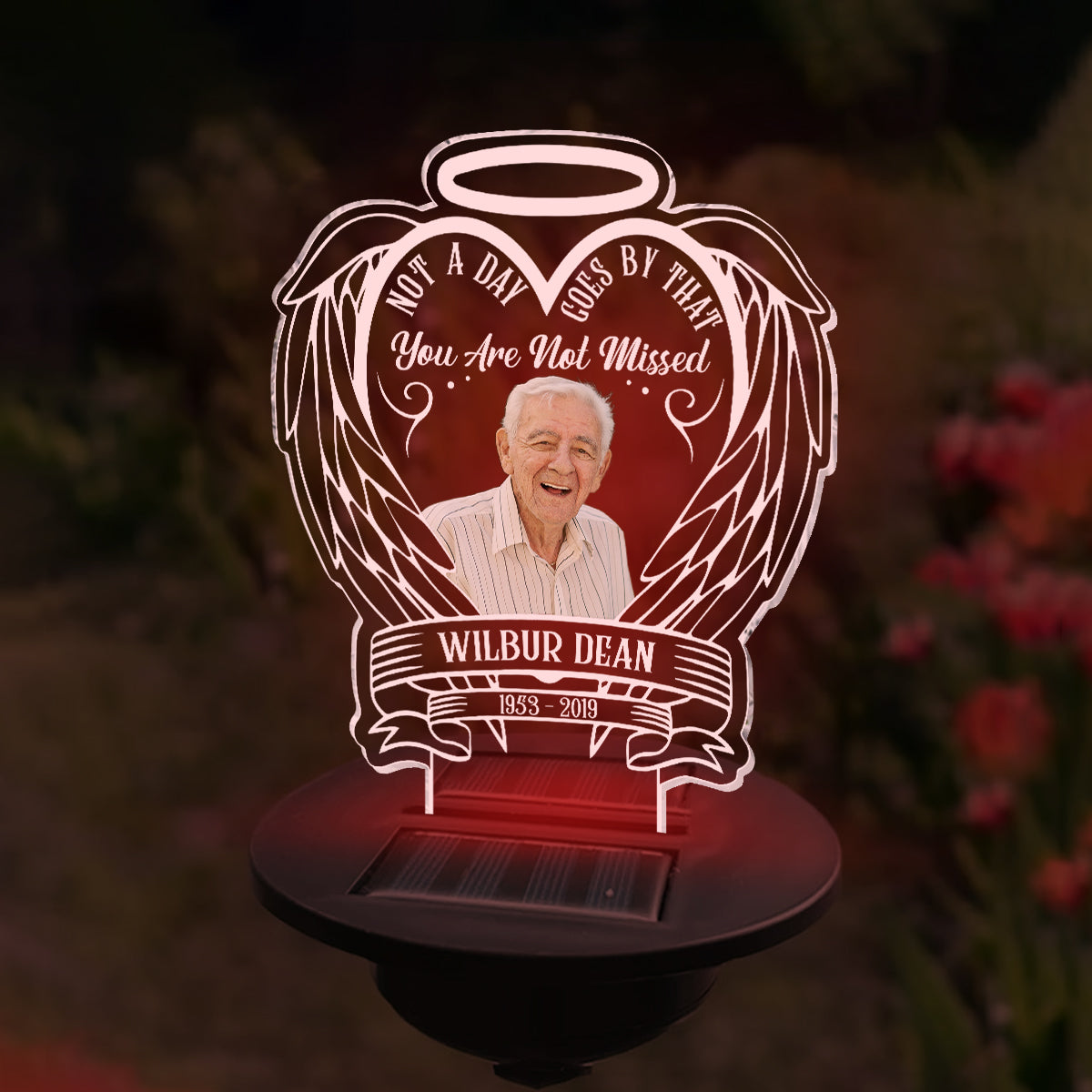 Pas un jour ne passe sans que tu ne nous manques - Cadeau commémoratif en cas de décès - Lampe solaire de jardin personnalisée