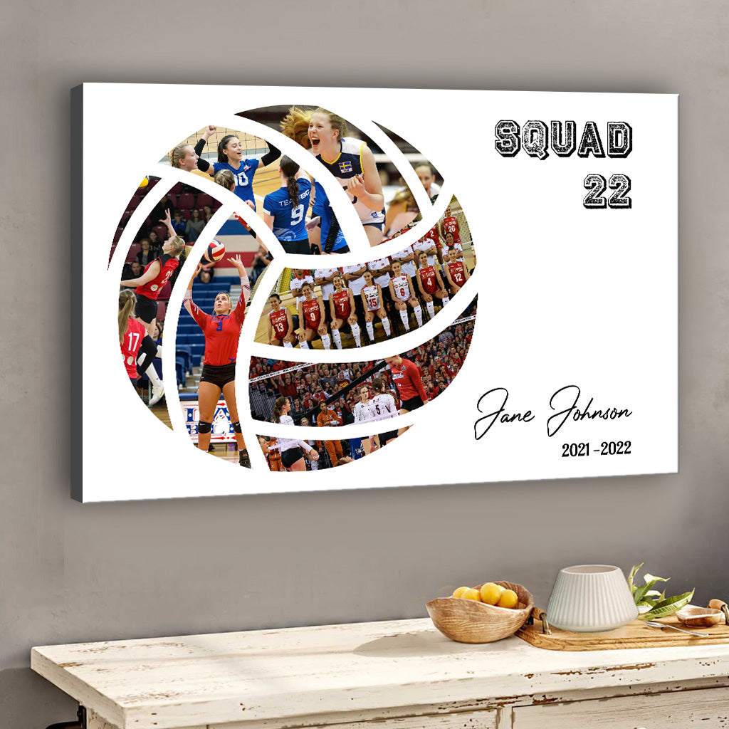 J'adore le volley-ball ! Toile et affiche personnalisées sur le thème du volley-ball.