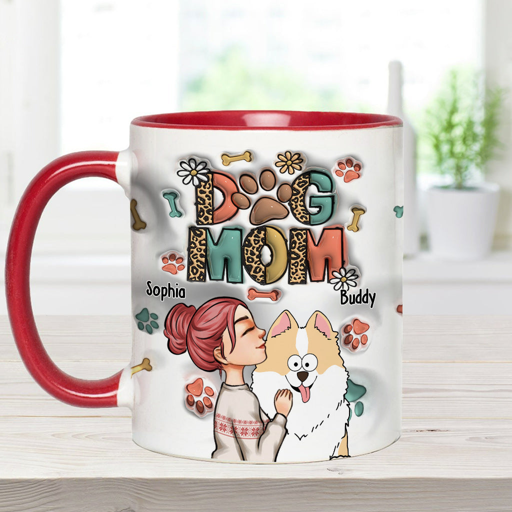 Mug gonflable personnalisé « Maman de chien, maman de chat » - Cadeau idéal pour les amoureux des chiens et des chats