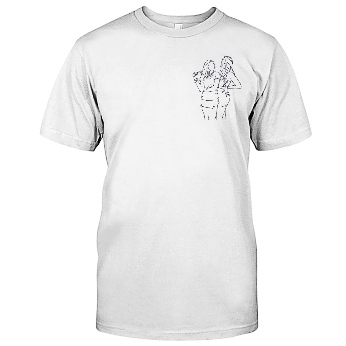 T-shirt brodé personnalisé pour fille - Motifs au trait