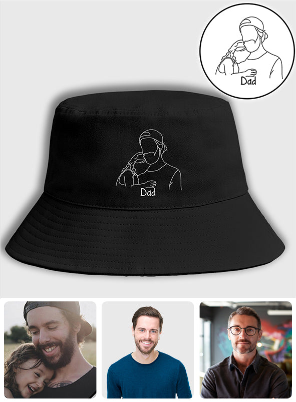 Custom Photo - Personalized Step Dad Embroidered Bucket Hat