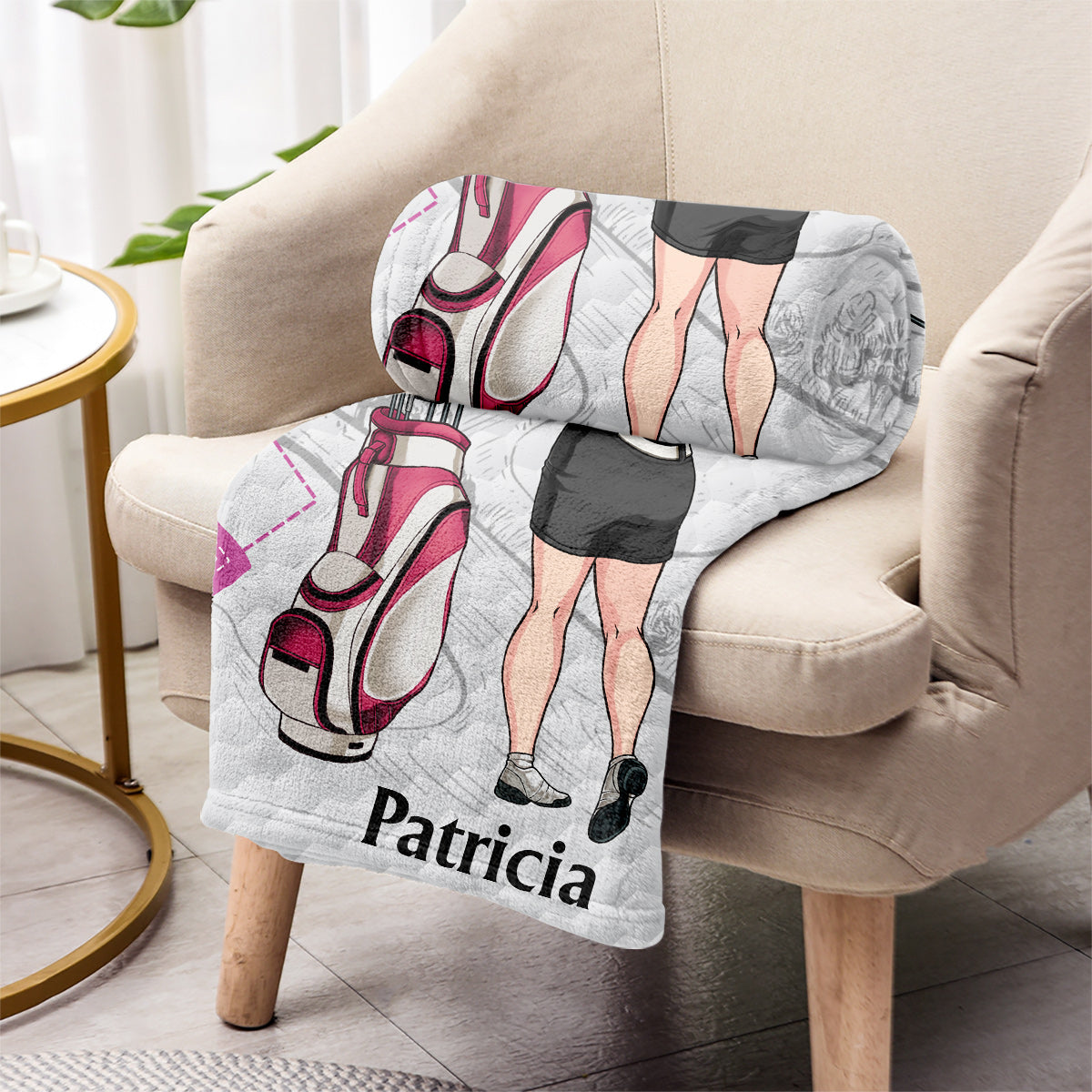 Golf Instruction - Golf gift for her, girlfriend, wife, daughter - Personalized Blanket