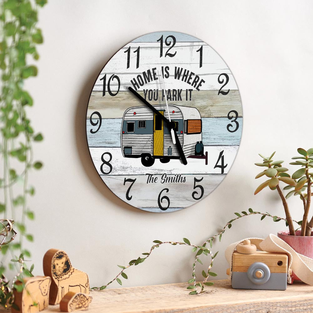 Horloge murale de camping personnalisée