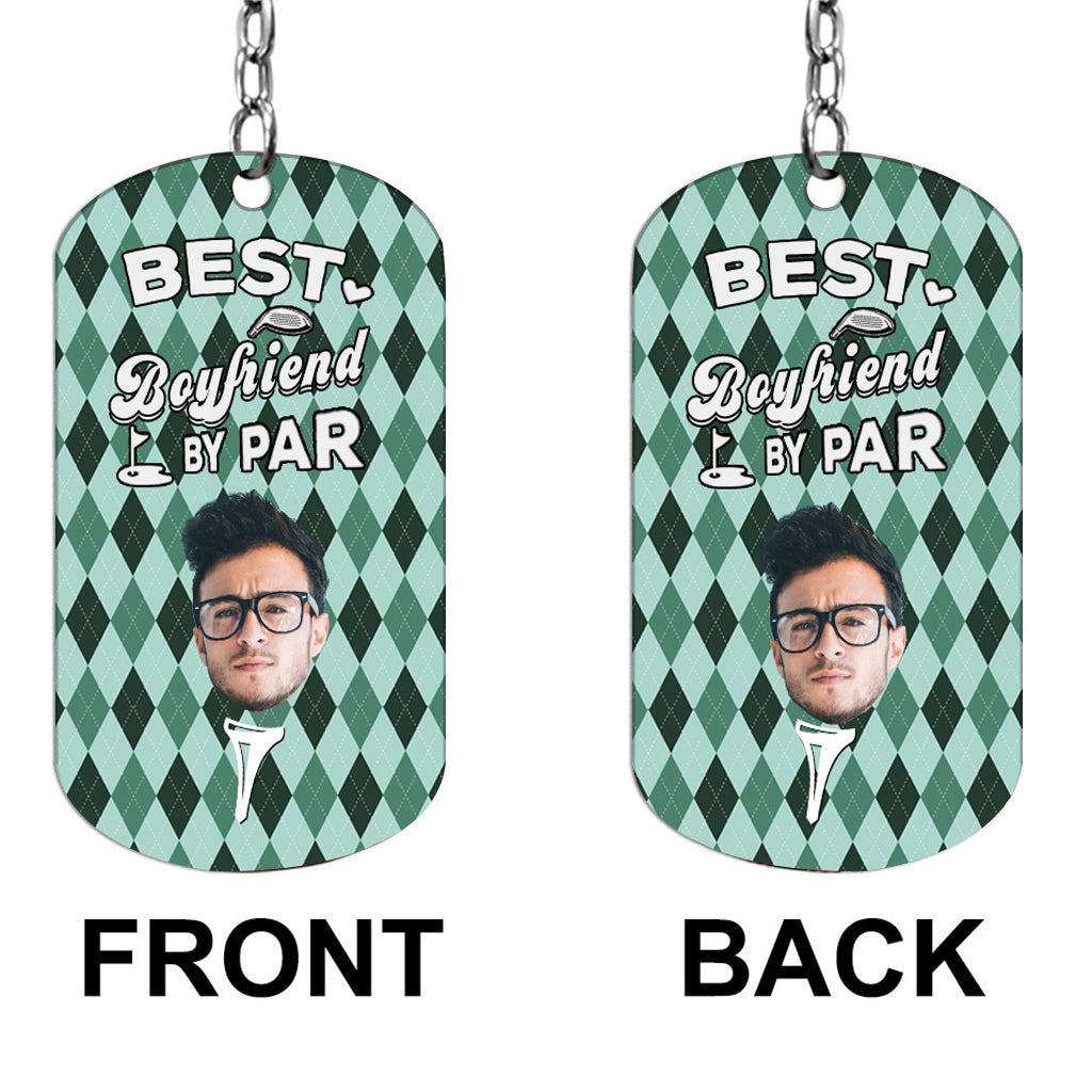 Best Dad By Par - Golf gift for dad, him, boyfriend, husband, grandpa - Personalized Stainless Steel Keychain