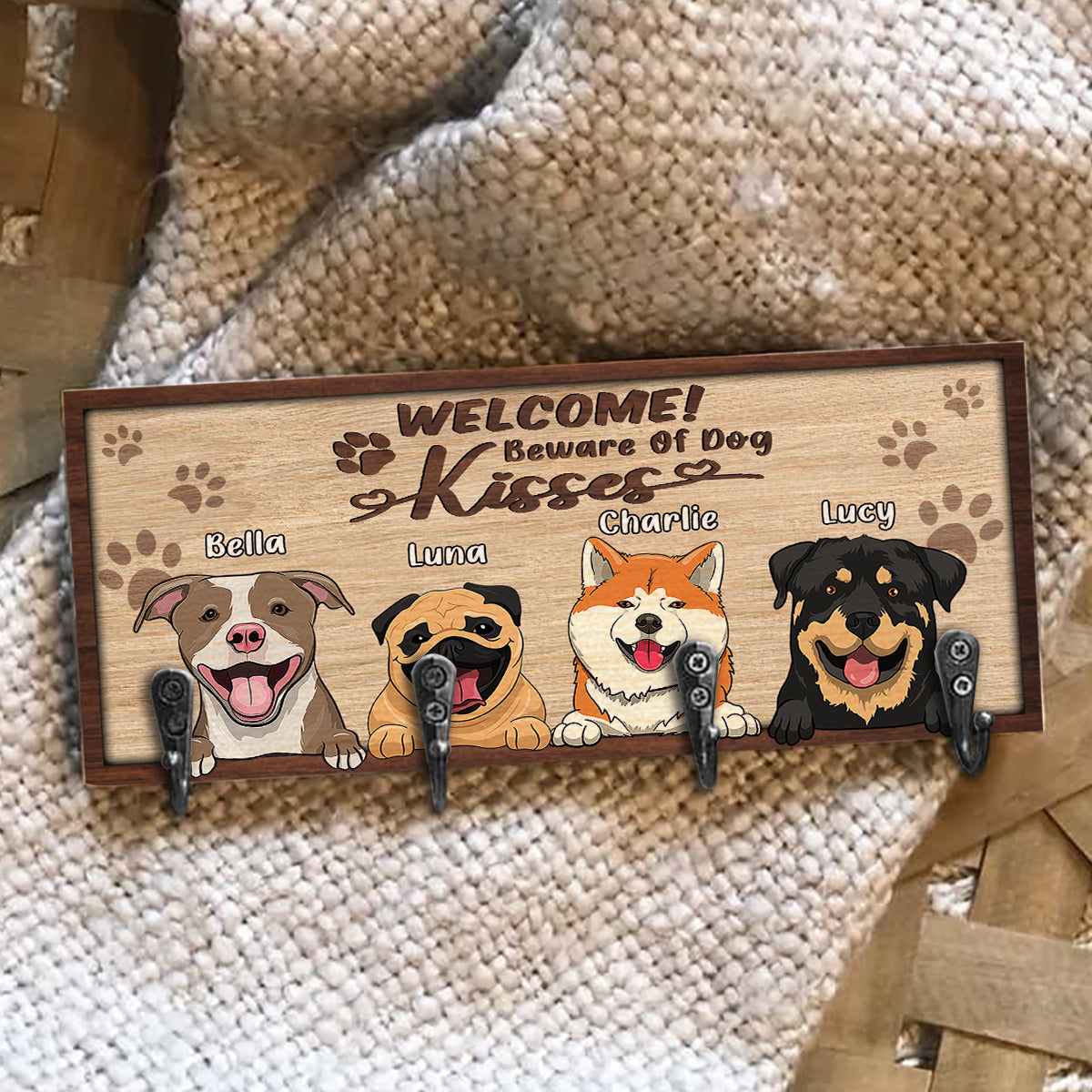 Let’s Go For A Walk - Personalized Dog Key Rack