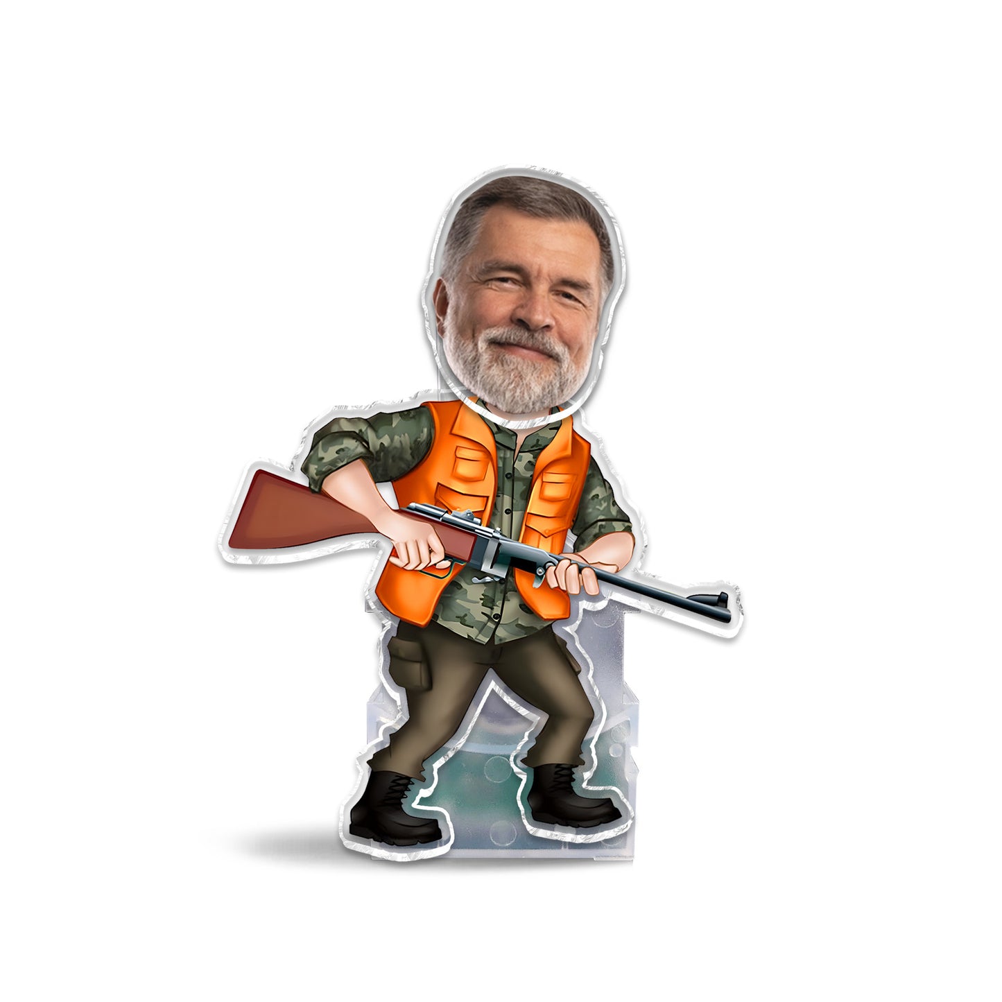 Chasseur passionné - Tête de fusil à secouer personnalisée pour la chasse