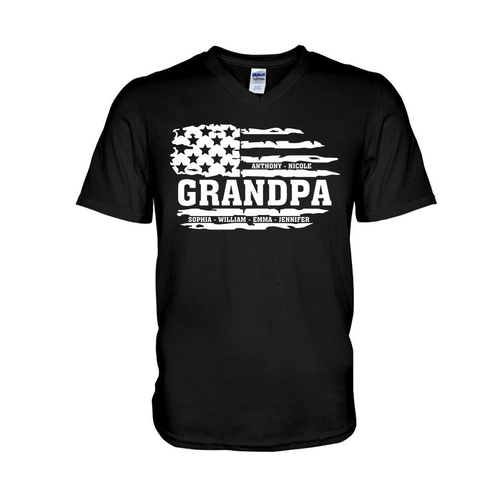 T-shirt et sweat à capuche personnalisés « Grand-père drapeau américain »