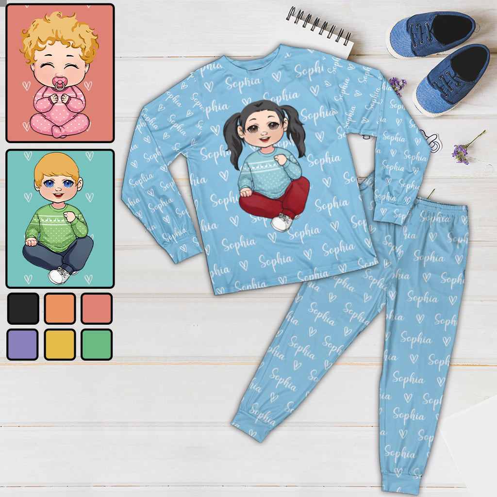 Merry Christmas Kids - Personalized Kid Pajamas Set