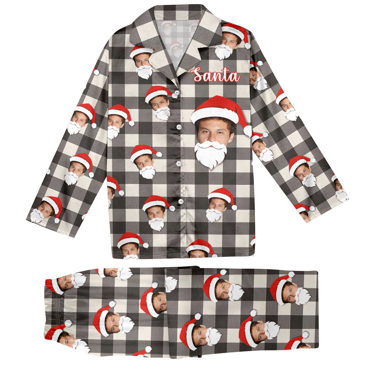 Santa's Favorite Ho - Personalized Couple Button Down Pajamas