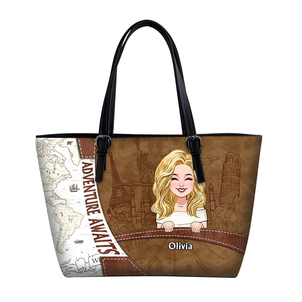 L'aventure vous attend - Sac de voyage en cuir personnalisé