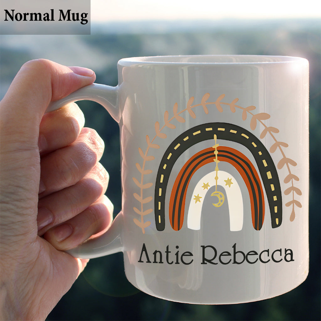 Mug arc-en-ciel pour tante - Mug personnalisé pour tante