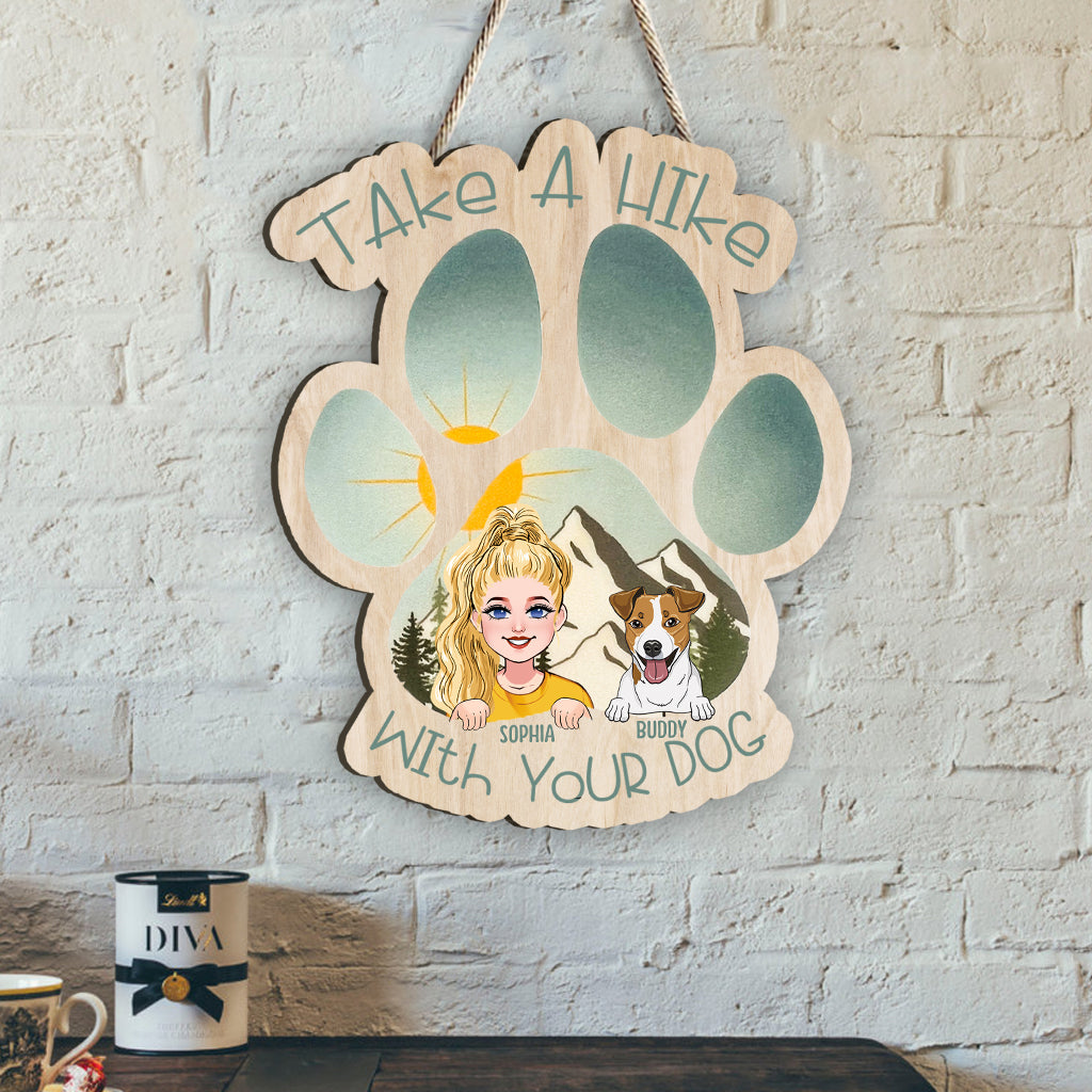 Partez en randonnée - Panneau en bois personnalisé pour la randonnée
