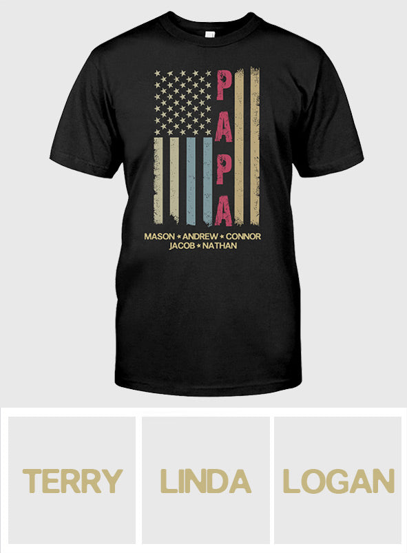 T-shirt et sweat à capuche personnalisés avec drapeau américain - Grand-père