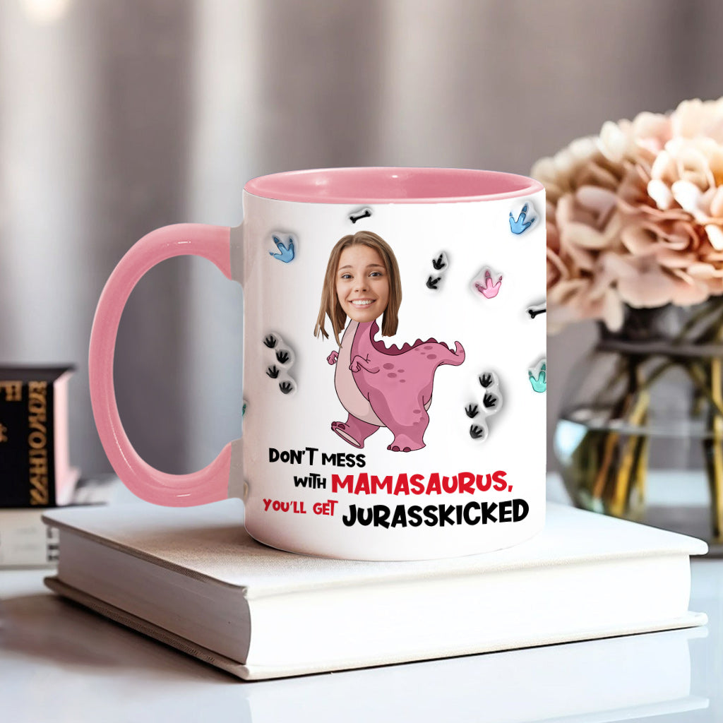 Ne vous frottez pas à Mamasaurus Jurasskicked - Mug personnalisé pour maman
