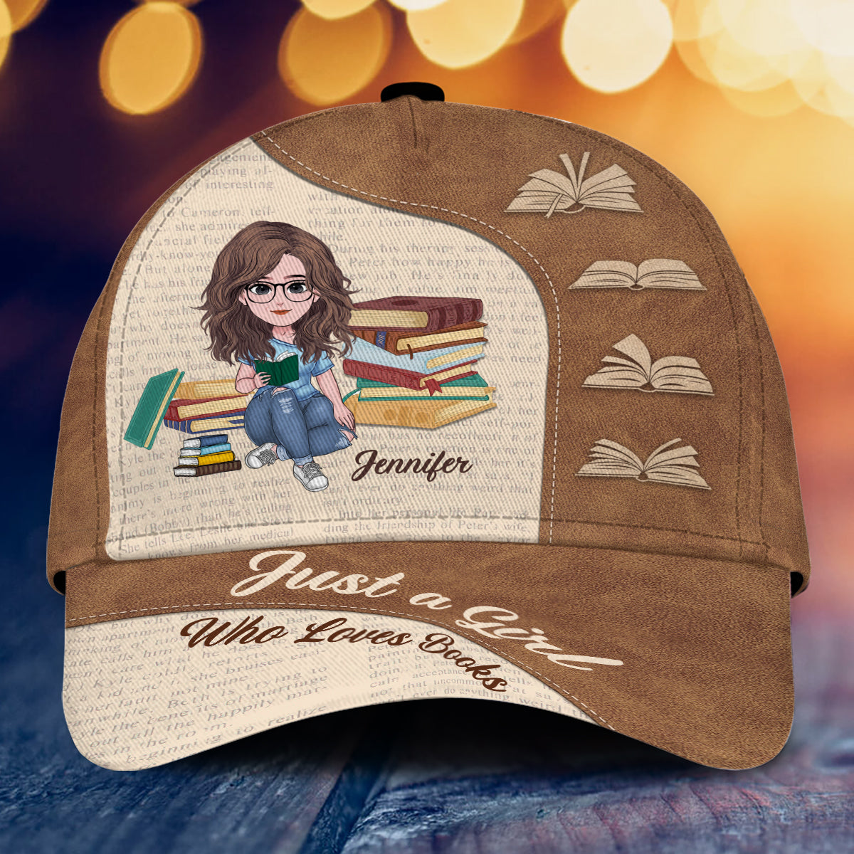 Juste une fille qui aime les livres - Casquette classique personnalisée avec un livre