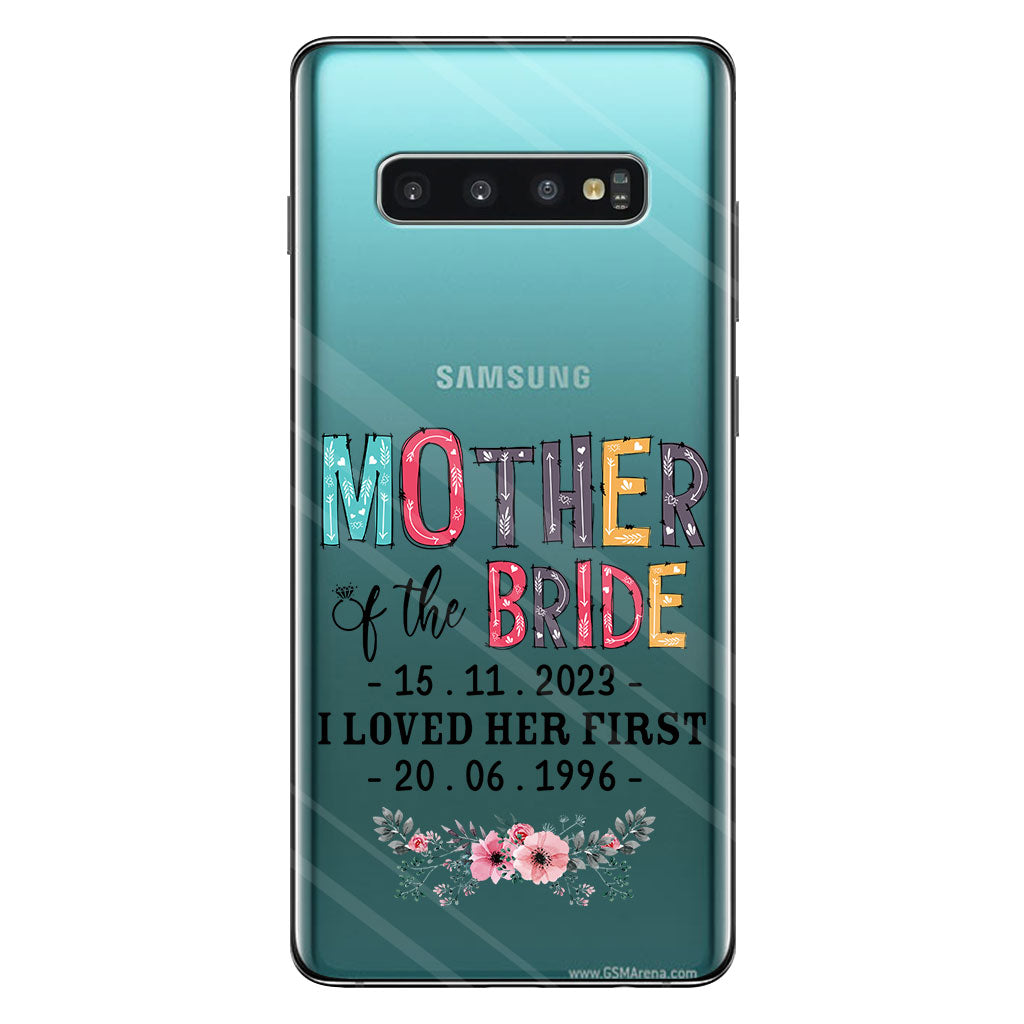 Coque de téléphone transparente personnalisée pour la mère de la mariée