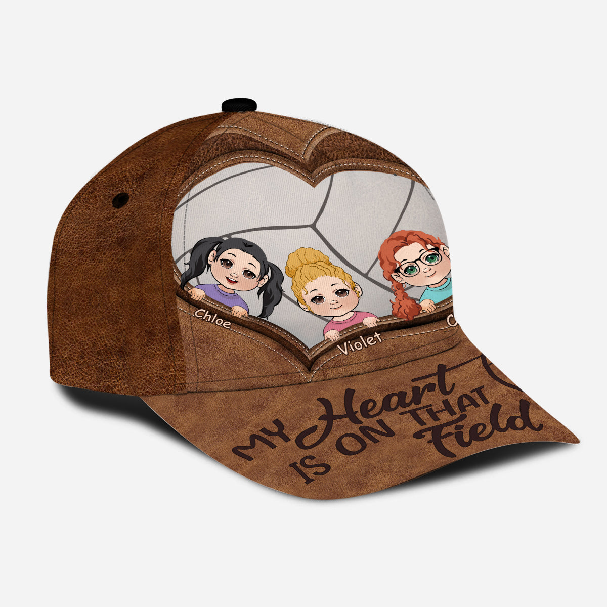 Mon cœur est sur ce terrain - Casquette de volleyball classique personnalisée