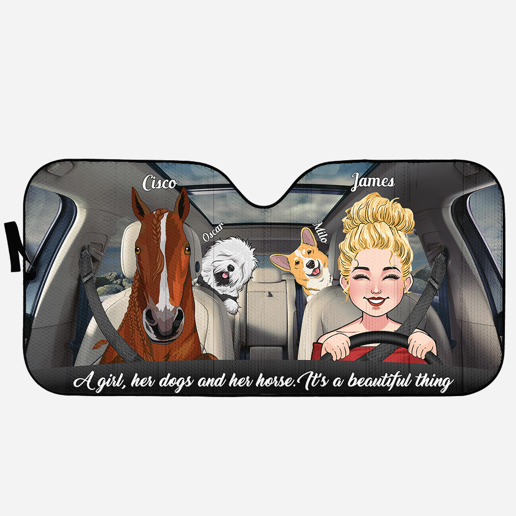 Quelle belle chose ! Pare-soleil personnalisé pour voiture à motif de cheval