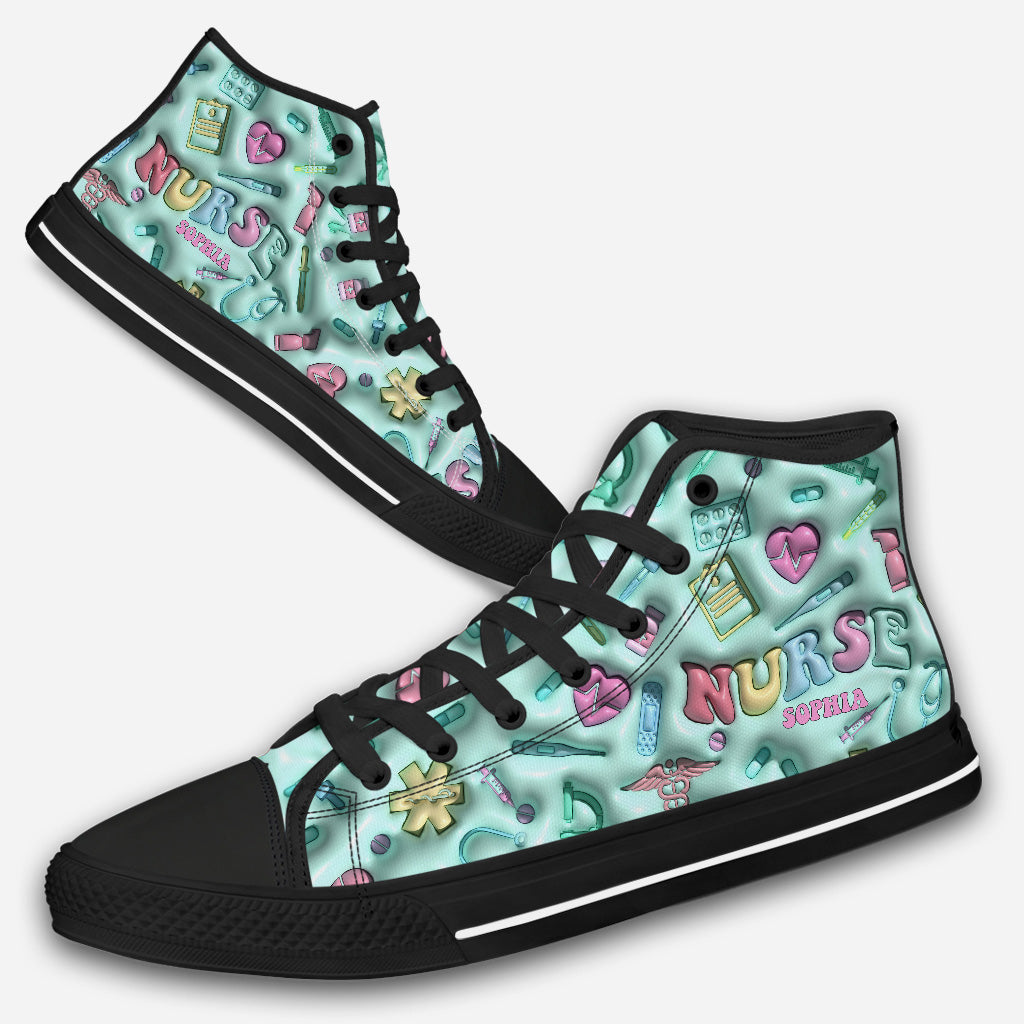 Nurse Life - Personalized Nurse High Top Shoes