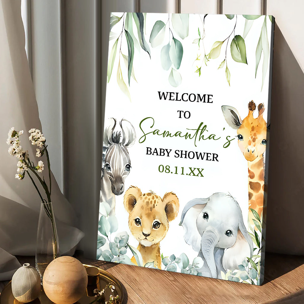 Bienvenue à la Baby Shower - Toile et affiche personnalisées pour nouveau-né