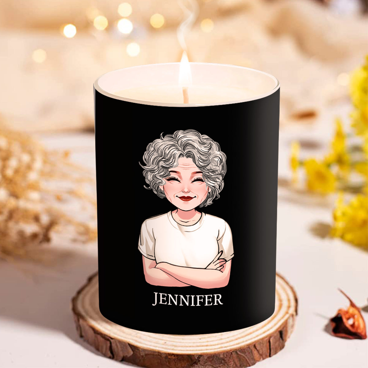 Ça sent le désordre - Bougie personnalisée de collection avec couvercle en bois