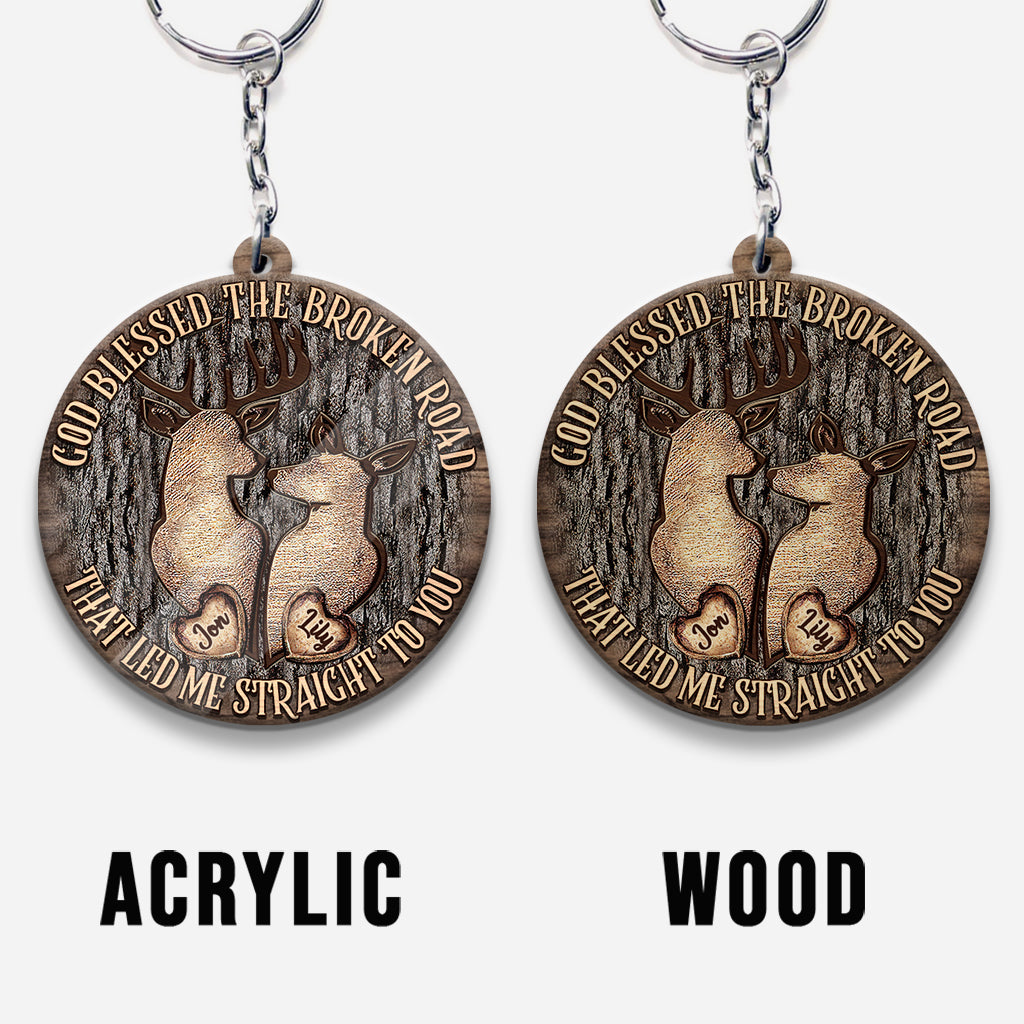 Dieu a béni le chemin difficile - Porte-clés personnalisé pour couple