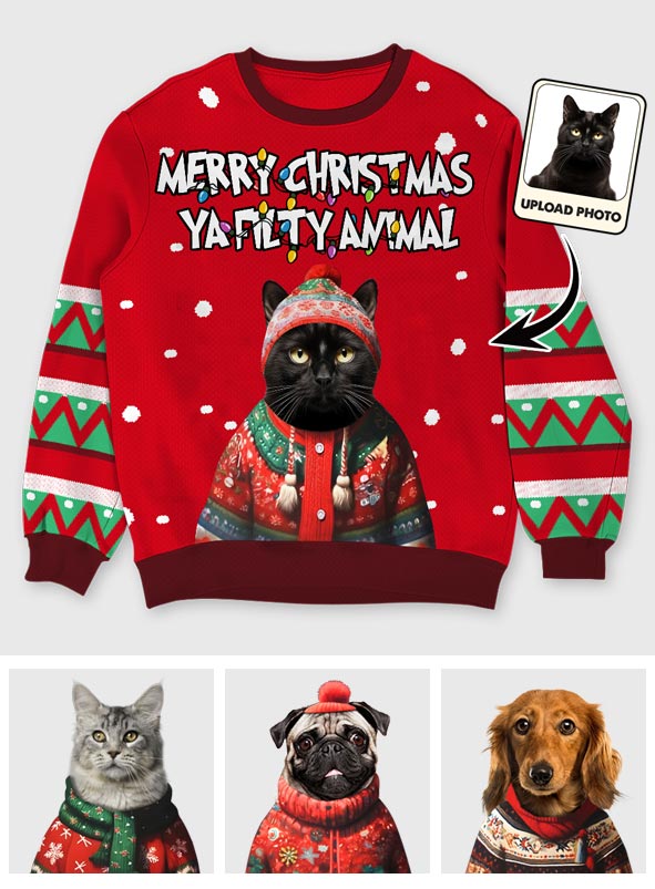 Joyeux Noël Ya Filty Anima - Pull moche personnalisé pour chien