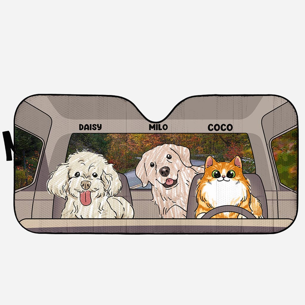Lovely Paws - Pare-soleil personnalisé pour voiture pour chien