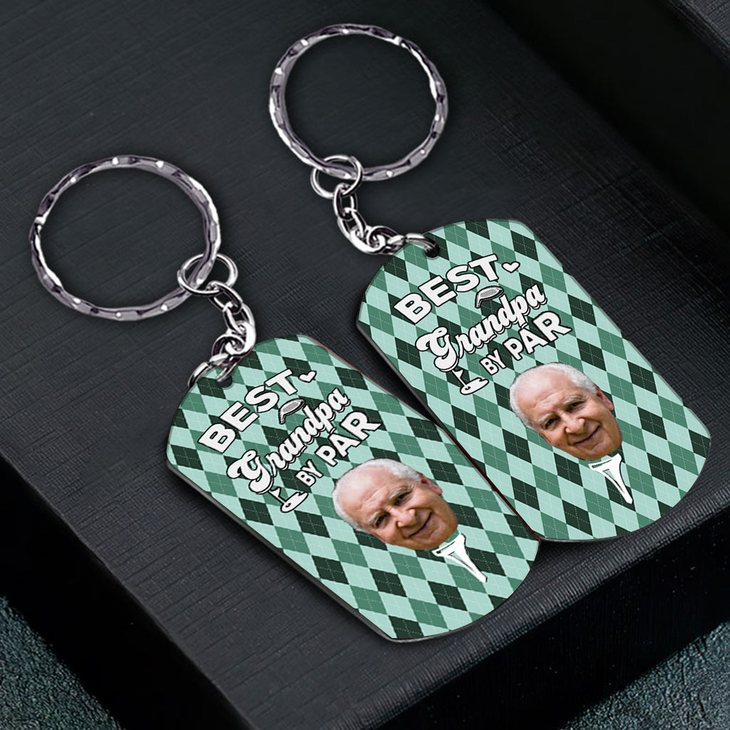 Meilleur Papa selon le Par - Cadeau de golf pour papa, lui, petit ami, mari, grand-père - Porte-clés personnalisé en acier inoxydable