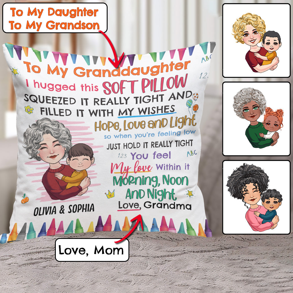À ma petite-fille - Coussin décoratif personnalisé pour grand-mère
