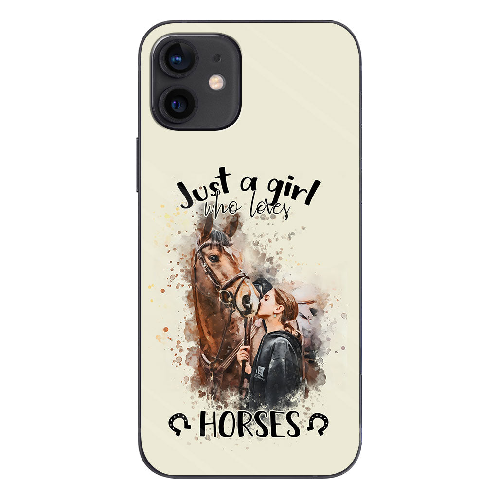 Une fille qui aime les chevaux - Coque de téléphone personnalisée avec motif cheval