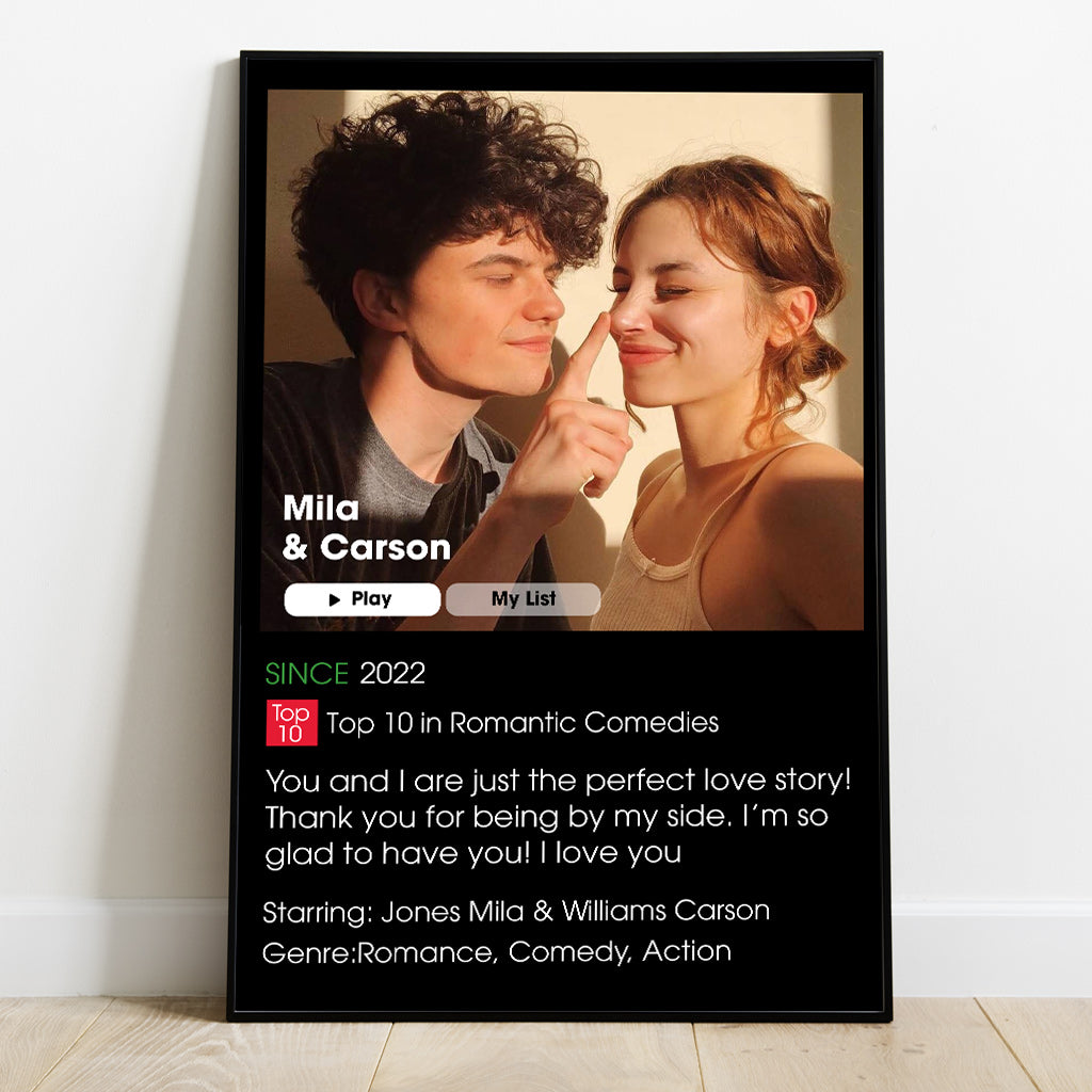 Notre film romantique - Toile et affiche personnalisées pour couples