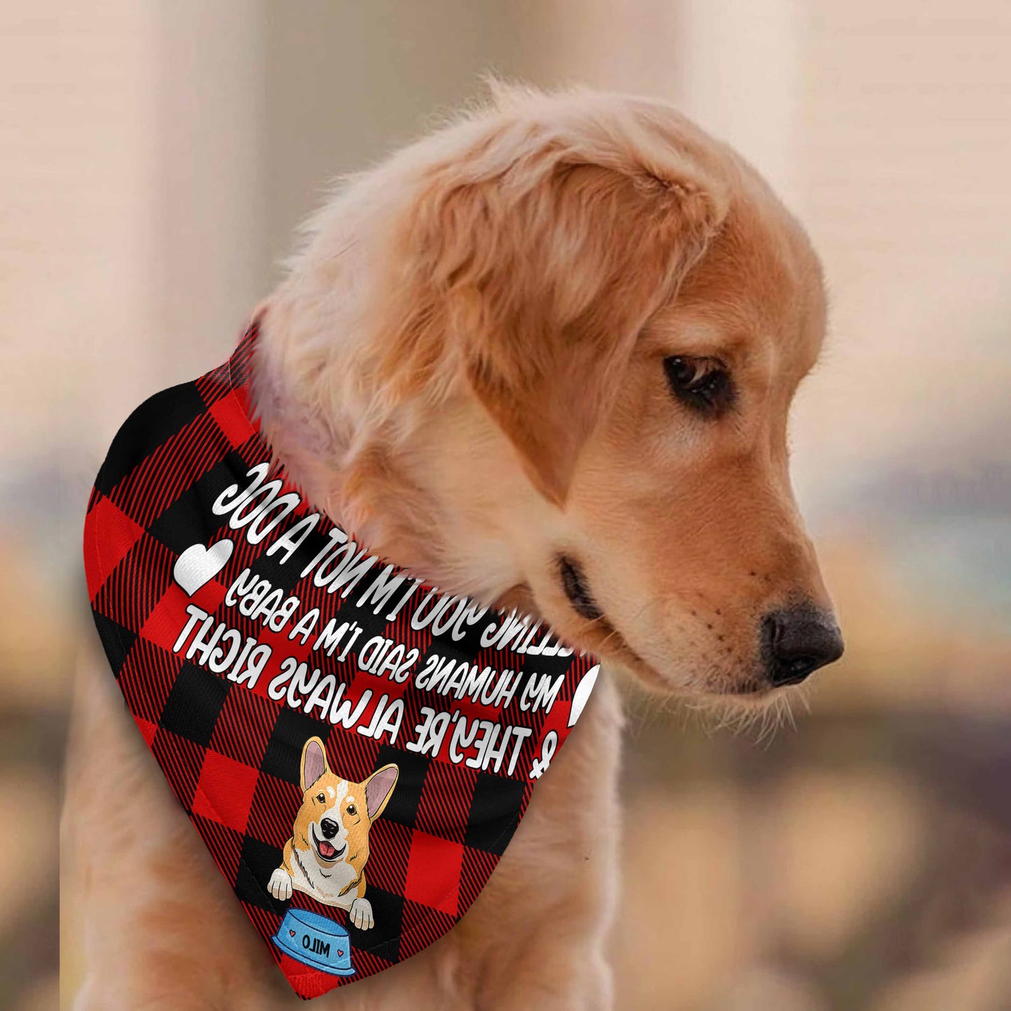 I'm Telling You I'm Not A Dog - Personalized Couple Dog Pet Bandana