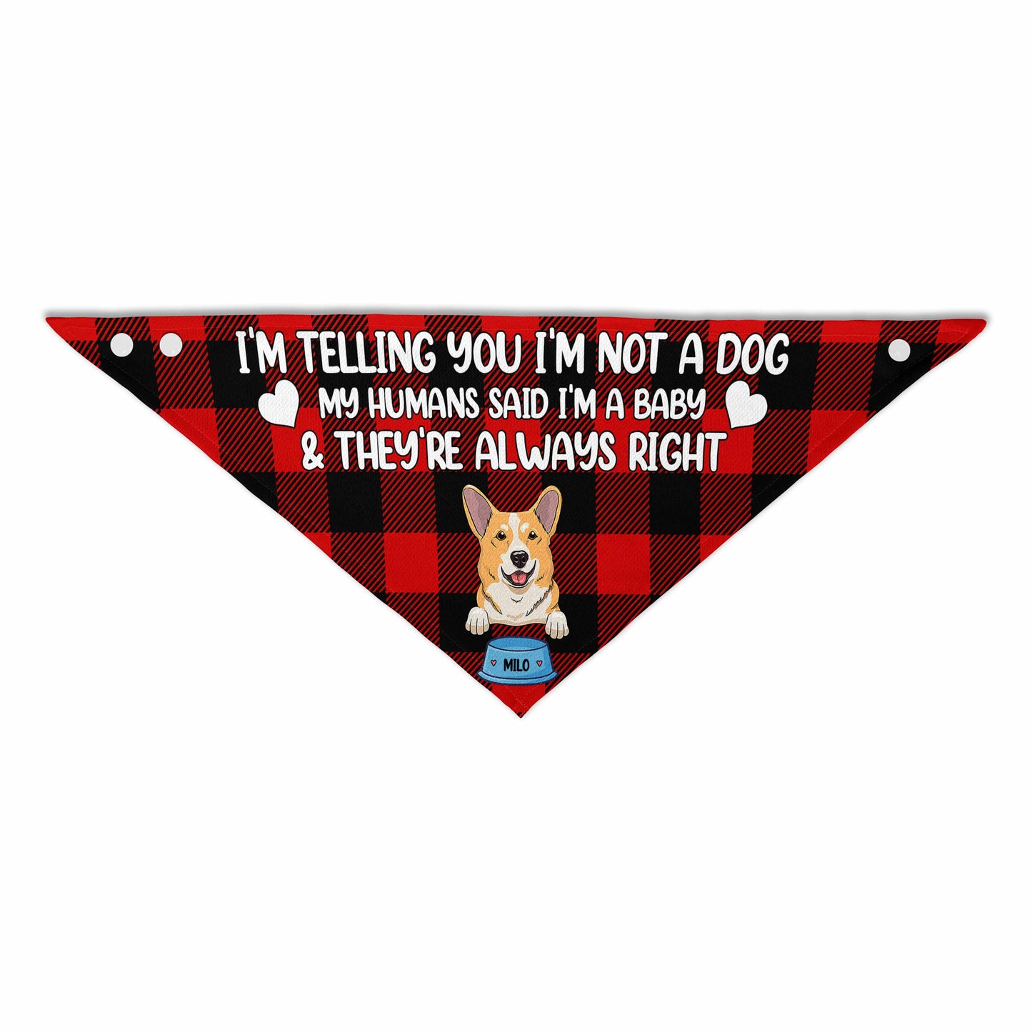 I'm Telling You I'm Not A Dog - Personalized Couple Dog Pet Bandana