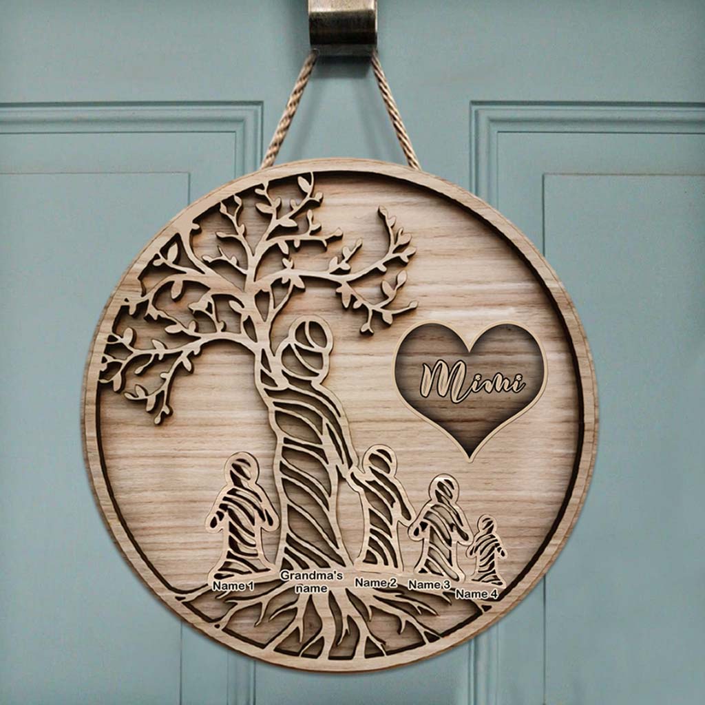 Tu es le monde - Panneau rond en bois personnalisé pour la fête des mères, avec motif 3D imprimé