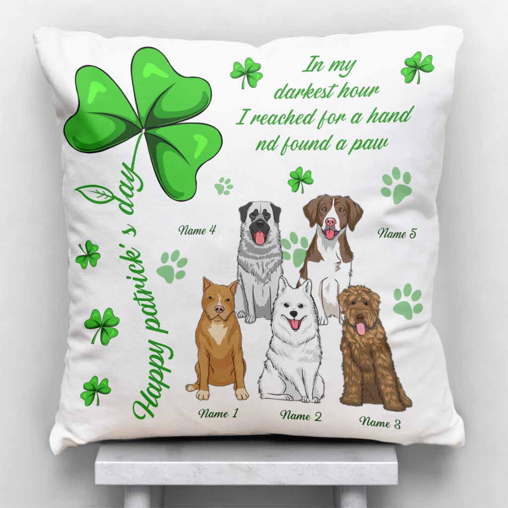 Coussin décoratif personnalisé « Chien irlandais, mon porte-bonheur » pour la Saint-Patrick