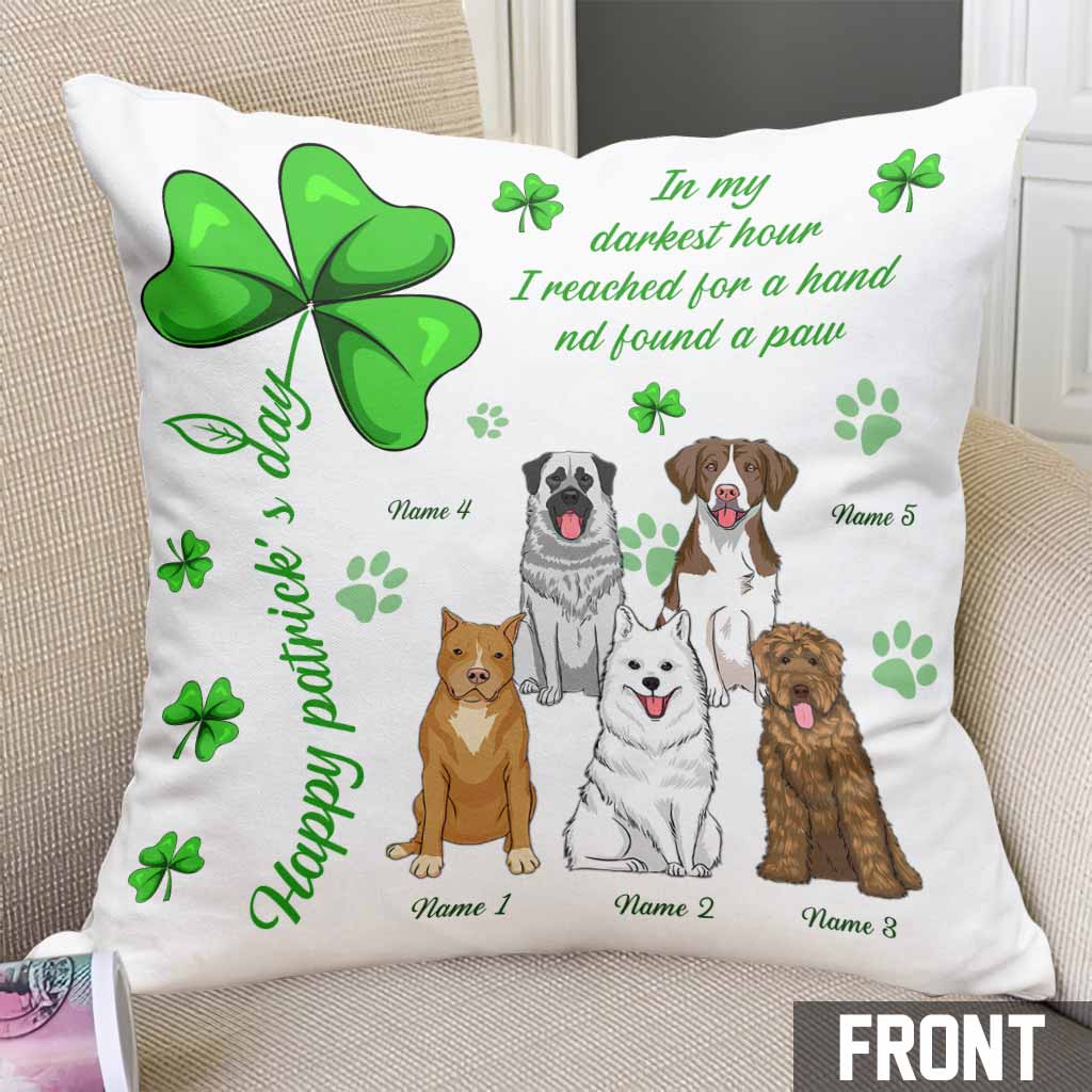 Coussin décoratif personnalisé « Chien irlandais, mon porte-bonheur » pour la Saint-Patrick