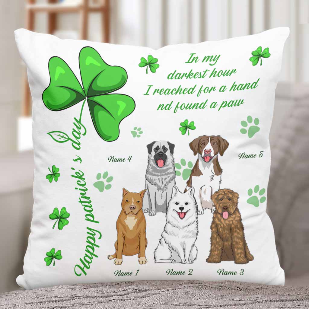 Coussin décoratif personnalisé « Chien irlandais, mon porte-bonheur » pour la Saint-Patrick