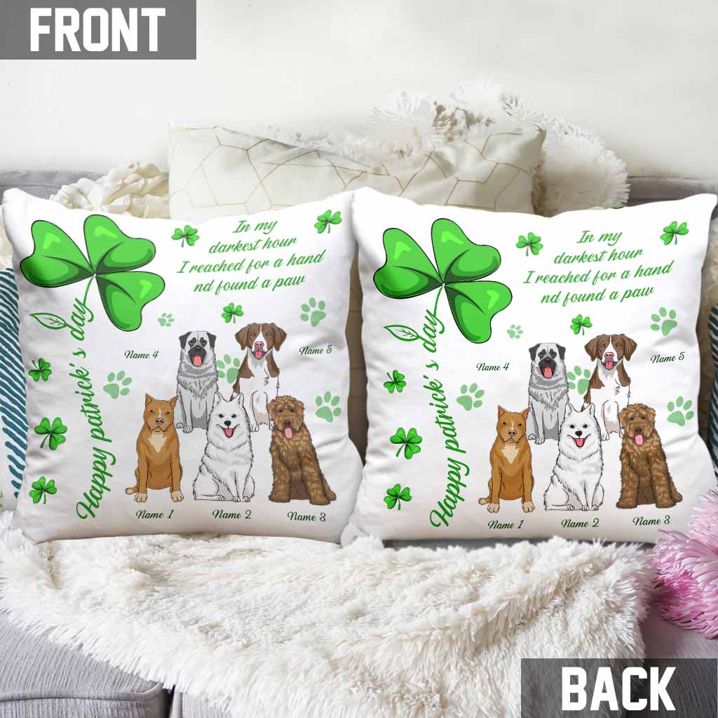 Coussin décoratif personnalisé « Chien irlandais, mon porte-bonheur » pour la Saint-Patrick