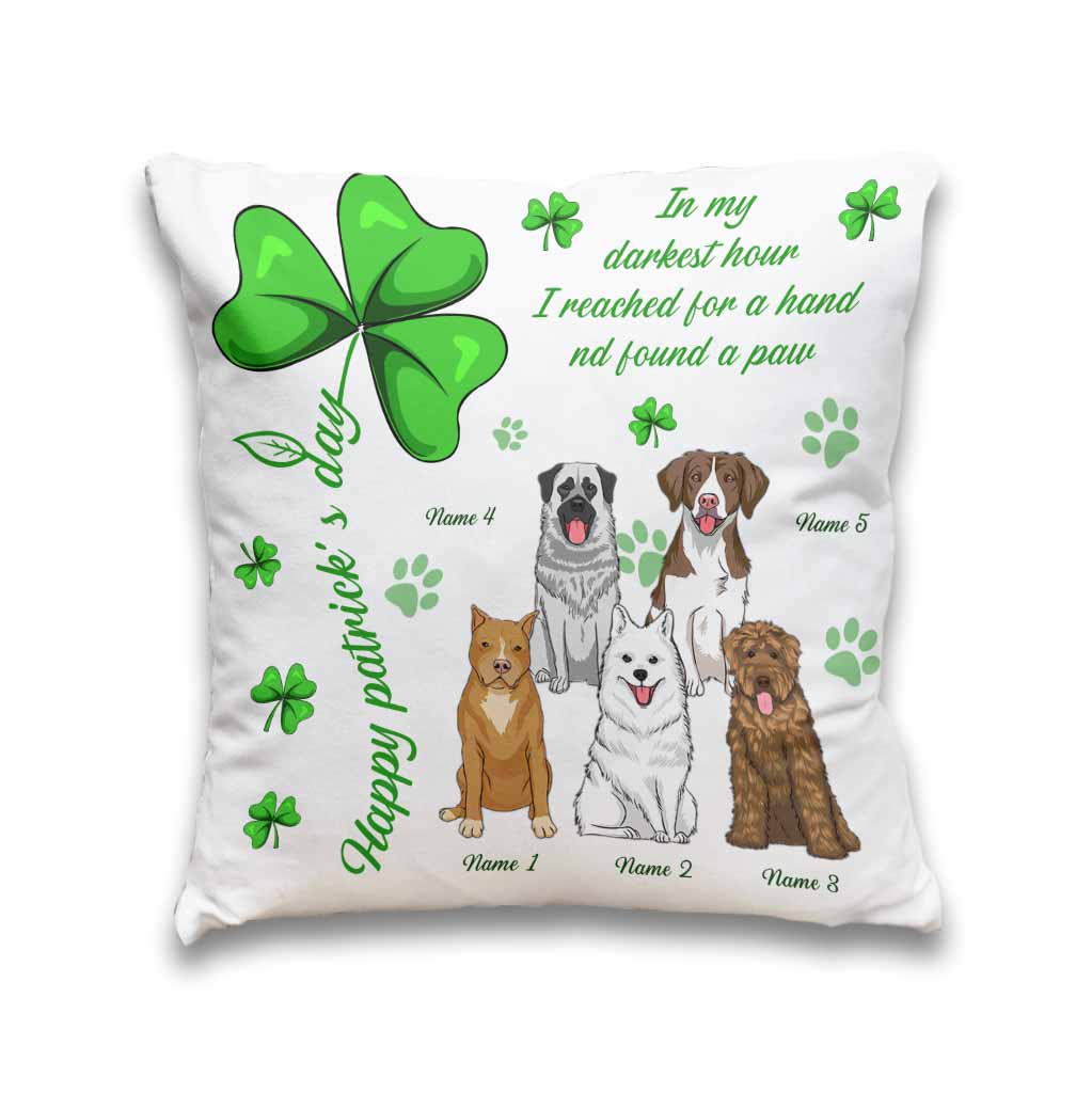 Coussin décoratif personnalisé « Chien irlandais, mon porte-bonheur » pour la Saint-Patrick